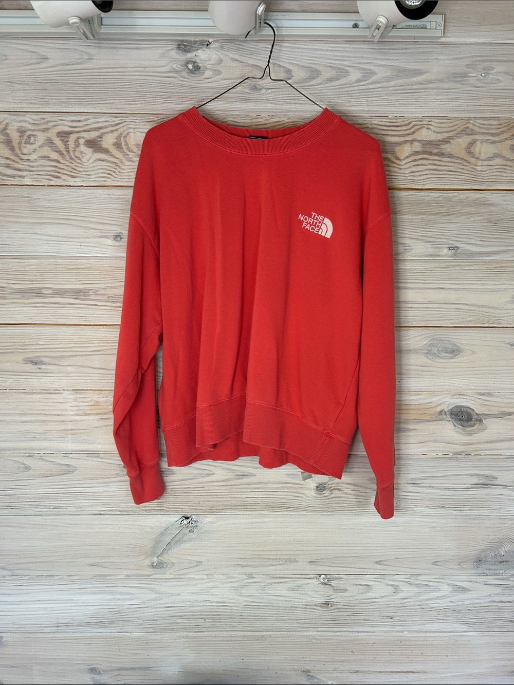 The North Face Vintage Red Crew Sweatshirt with Chest Logo